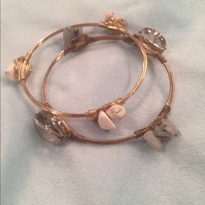 Stone and Wire Bracelets